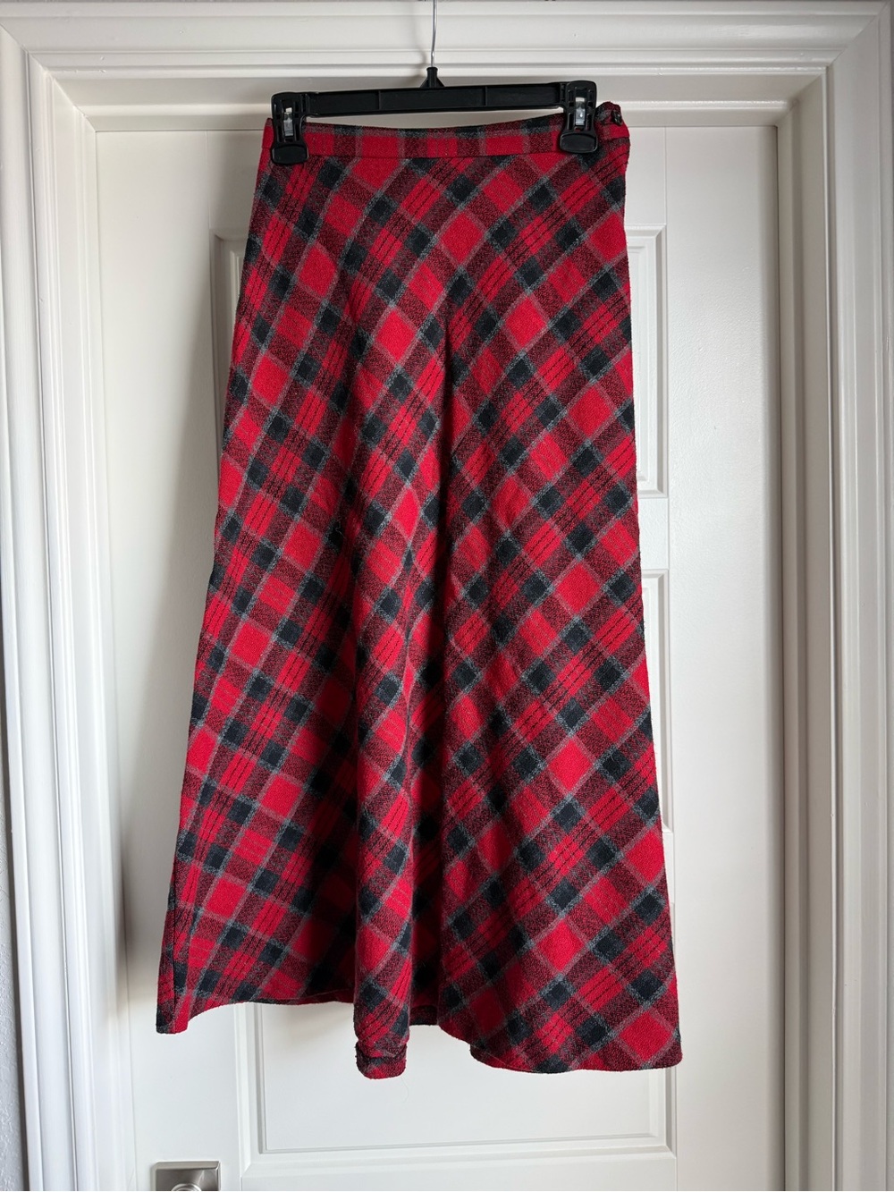 Vintage Tartan Plaid Midi Skirt
